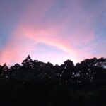 ９月末の屋久島の空、マジックアワーの夕焼け